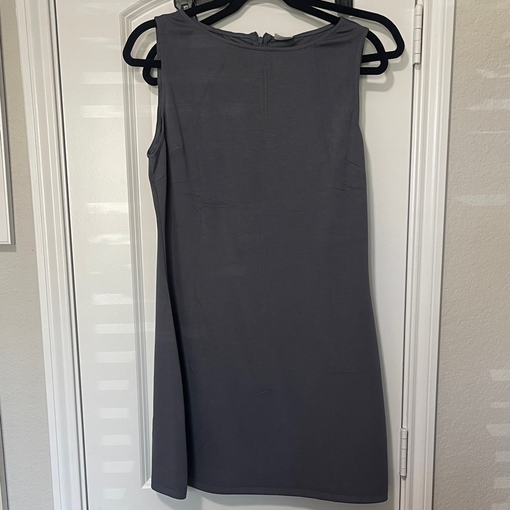 Chic Sleeveless Charcoal Mini Dress